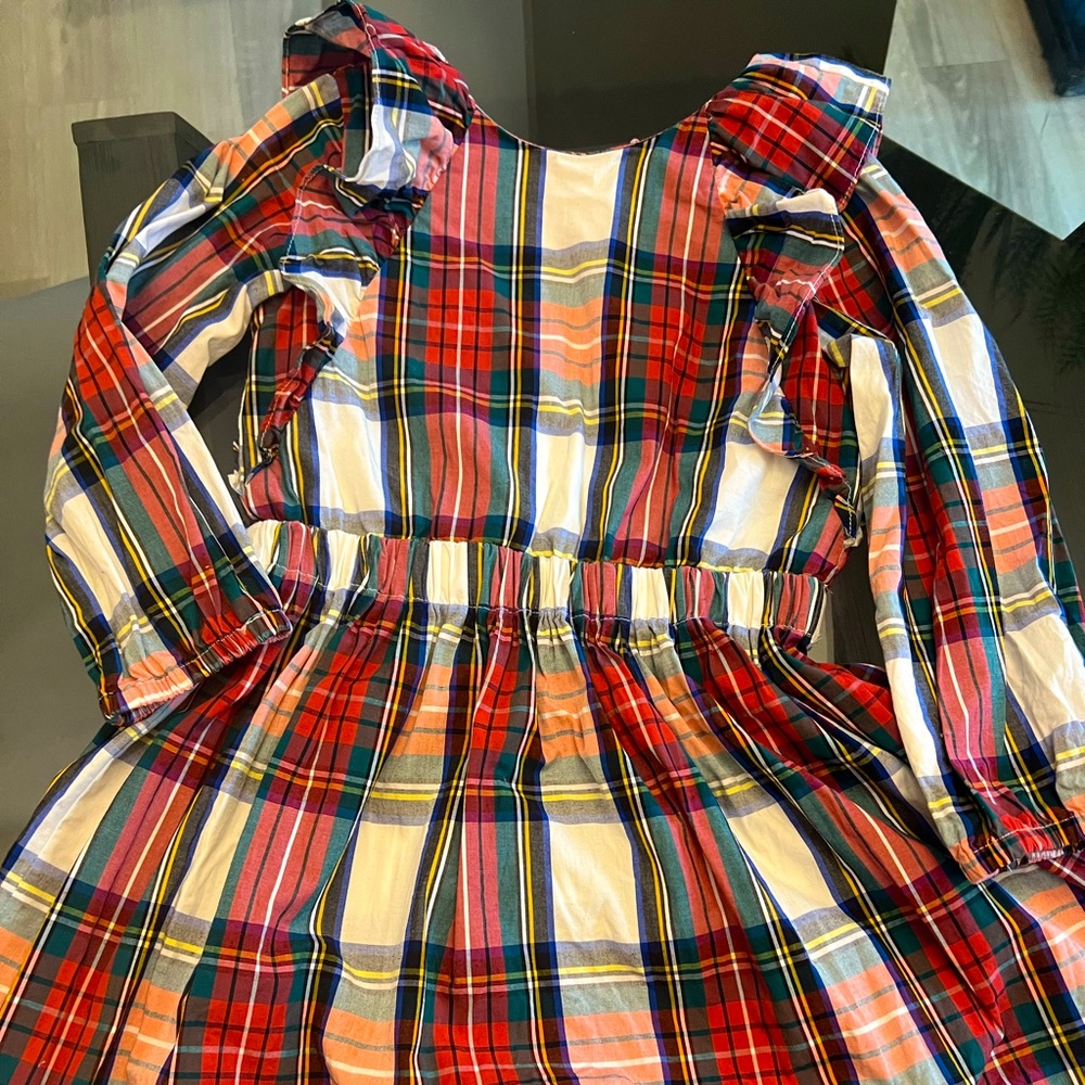 CrewCuts Christmas plaid dress girl size 6